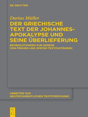 cover image of Der griechische Text der Johannesapokalypse und seine Überlieferung